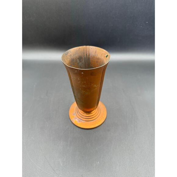 Vint 1930’s Chase Minerva Copper Vase with Butterscotch Bakelite Stem - Picture 7 of 7